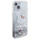 4. Etui Hello Kitty Liquid Glitter Charms Kitty Head na iPhone 15 - srebrne
