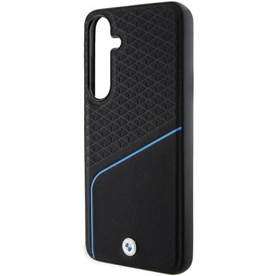 6. Etui BMW Signature Leather Textured & Line MagSafe na Samsung Galaxy S24 - czarne