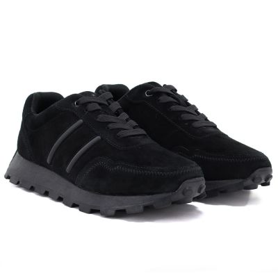 8. Skórzane półbuty sneakersy platformy czarny S.Barski