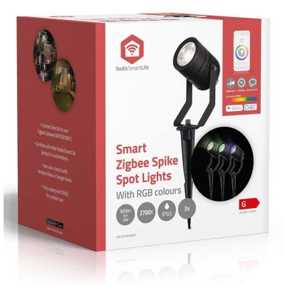 15. Lampa zewnętrzna Nedis ZBLOS10RGBW3 Smartlife RGB Zigbee 3.0 3W 3-pack
