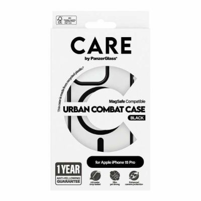 4. Etui CARE by PanzerGlass Urban Combat Case MagSafe na iPhone 15 Pro - czarny