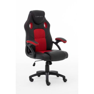 2. Raptor Gaming 437764 fotel do gry Fotel dla gracza Obite siedzisko Czarny, Czerwony