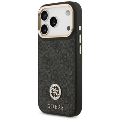 2. Etui Guess 4G Strass Logo MagSafe na iPhone 17 Pro - czarne