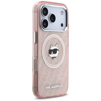 4. Etui Karl Lagerfeld IML Choupette Head Logo MagSafe na iPhone 17 Pro Max - różowe