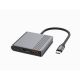 6. GEMBIRD MULTI ADAPTER USB TYPU C 3 W 1 (PORT USB + HDMI + WIDEO USB-C), KOLOR SZARY