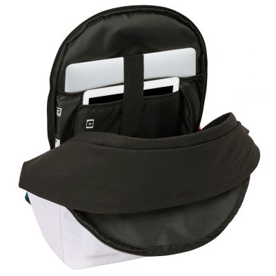5. Real Madryt plecak sportowy z USB i z miejscem na laptopa double backpack 612554820