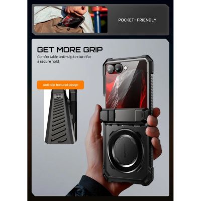 7. Etui Supcase UB Grip Mag MagSafe na Samsung Galaxy Z Flip 8 - czarne