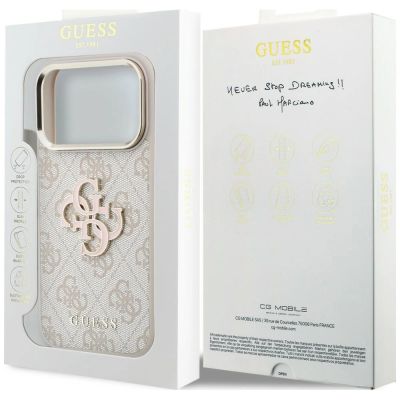 8. Etui Guess 4G & Big Resin Logo na iPhone 17 Pro / 18 Pro - różowe