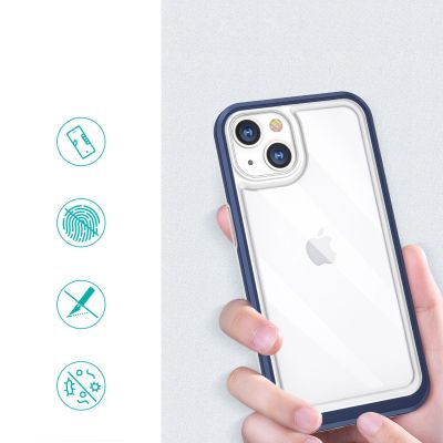 2. Clear 3in1 etui do iPhone 13 mini żelowy pokrowiec z ramką niebieski