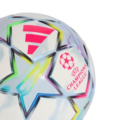 3. Piłka nożna adidas UCL Mini 26/27 League Stage biało-błękitna KE9770