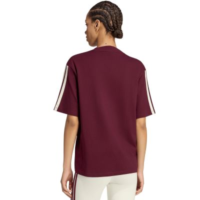 3. Koszulka damska adidas Essentials 3-Stripes Boyfriend bordowa KX0793