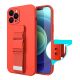 7. Rope case żelowe etui ze smyczą łańcuszkiem torebka smycz iPhone 12 Pro Max ciemnozielony