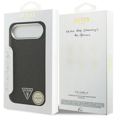 8. Etui Guess Glitter Triangle Logo MagSafe do iPhone 17 Air - czarne