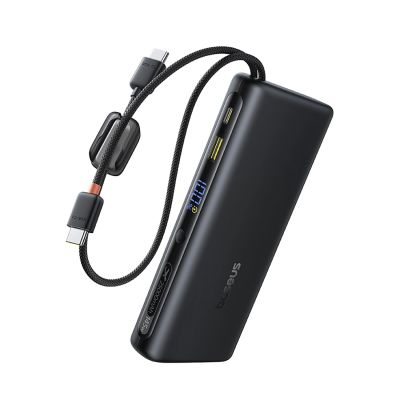 3. Powerbank Baseus EnerFill FC41 25000mAh 145W z wyświetlaczem cyfrowym i wbudowanym podwójnym kablem USB-C - czarny