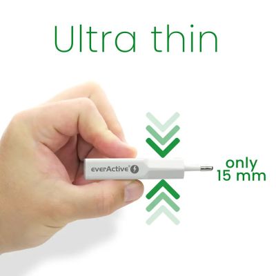 13. EVERACTIVE ŁADOWARKA SIECIOWA 1 X USB, 1 X USB-C QUICK CHARGE 3.0 20W SUPER SLIM BIAŁA SC-340Q