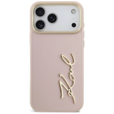 3. Etui Karl Lagerfeld Karl Script Logo na iPhone 17 Pro Max - różowe