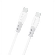 Kabel Dudao L25SC 60 W USB-C - USB-C z miękkim silikonowym oplotem 2 m - biały