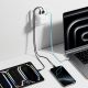 6. Ładowarka sieciowa Cuktech AD653W 67 W GaN 2x USB-C + USB-A ze zwijanym kablem USB-C 70 cm - biała