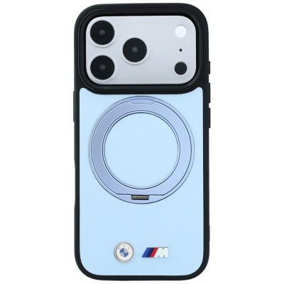 3. Etui BMW Kevlar Ring Stand 360 MagSafe na iPhone 18 Pro / 17 Pro - niebieskie