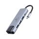 3. GEMBIRD MULTI ADAPTER USB TYP-C 5W1 (HUB + HDMI + PD + CZYTNIK KART + LAN) SREBRNY