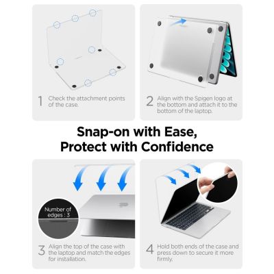 11. Etui Spigen AirSkin na MacBook Air 13" 2023/ 2024 / 2025 / 2026 - przezroczyste