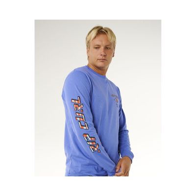 4. Koszulka męska RIP CURL Fade Out Icon L/S Tee niebieska