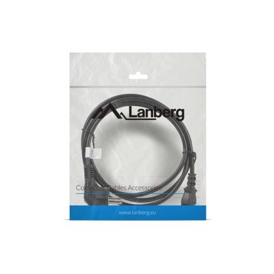 4. Kabel Lanberg CA-C13C-11CC-0018-BK (C13 / IEC C13 / IEC 320 C13 F - Schuko M; 1,8m; kolor czarny)