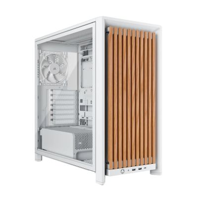 2. Corsair FRAME 4000D WOOD RS Midi Tower Drewno, Biały
