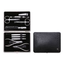 ZESTAW DO MANICURE Zwilling Classic Inox – skórzane etui, 10 elementów - Czarny