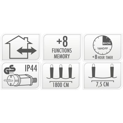 4. LAMPKI CHOINKOWE ŁAŃCUCH ŚWIETLNY 240 LED TIMER ZIMNY BIAŁY