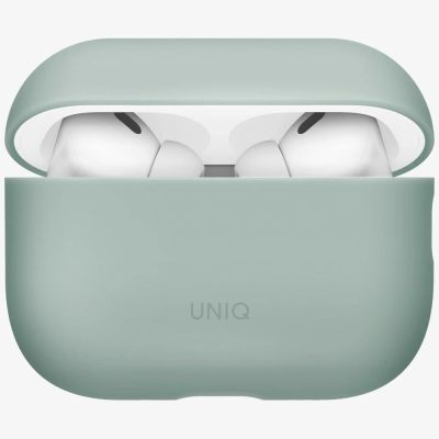3. Etui UNIQ Lino Silicone na AirPods Pro 3 - zielone