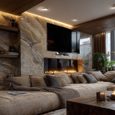 16. MACLEAN UCHWYT DO TV ELEKTRYCZNY NAD KOMINEK 37"-70" 35KG Z PILOTEM MC-891