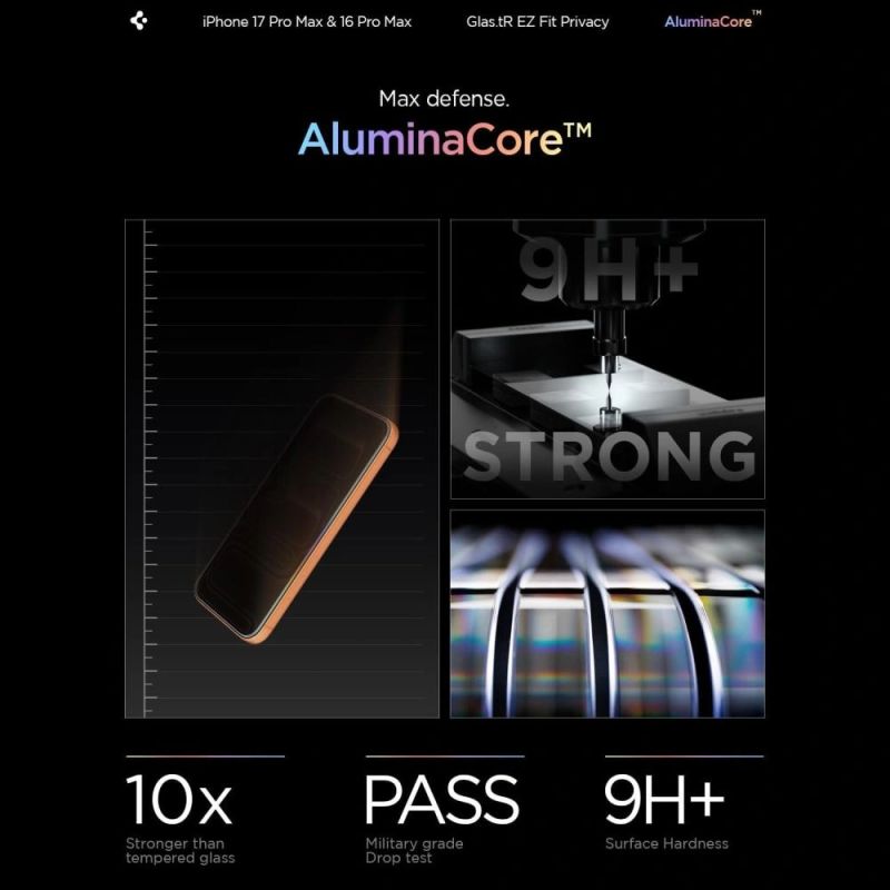 Szkło hartowane Spigen Glas.tR EZ Fit Privacy na iPhone 16 Pro Max / 17 Pro Max - 2 szt.
