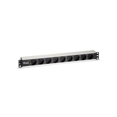 2. Equip 333292 rozdzielacz zasilania PDU 9 x gniazdo sieciowe 1U Czarny, Srebrny