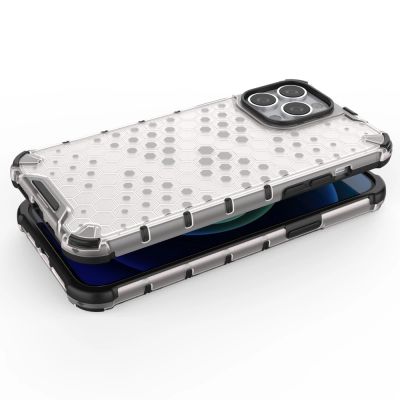 4. Honeycomb etui pancerny pokrowiec z żelową ramką iPhone 13 Pro Max przezroczysty