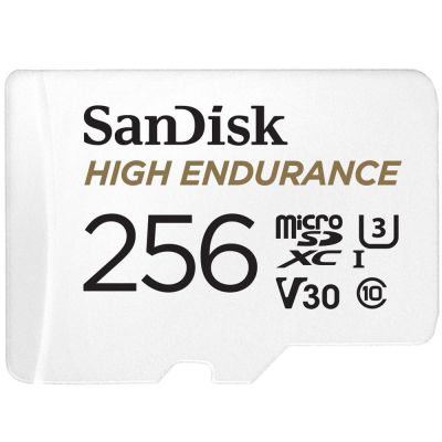 3. High Endurance microSDXC 256GB V30 z adapterem (rejestratory i monitoring)