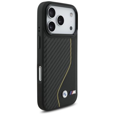 4. Etui BMW M Carbon Line & Logo MagSafe na iPhone 17 Pro - żółte