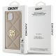 8. Etui DKNY Quilted Stack Logo na iPhone 14 - beżowe
