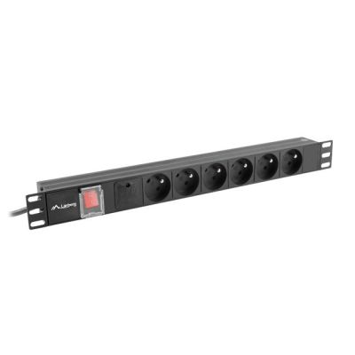 2. LANBERG LISTWA ZASILAJĄCA RACK PDU 19" (1U, 16A, 6X 230V PL, 2M, CZARNA) PDU-06E-0200-BK