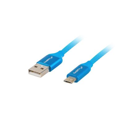 Kabel Lanberg Premium CA-USBM-20CU-0018-BL (USB 2.0 - Micro USB typu B ; 1,8m; kolor niebieski)