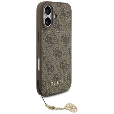 3. Etui Guess 4G Charms Collection MagSafe na iPhone 17 - brązowe