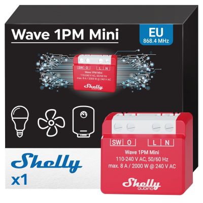 4. Inteligentny sterownik Z-Wave Shelly Wave 1PM Mini LR