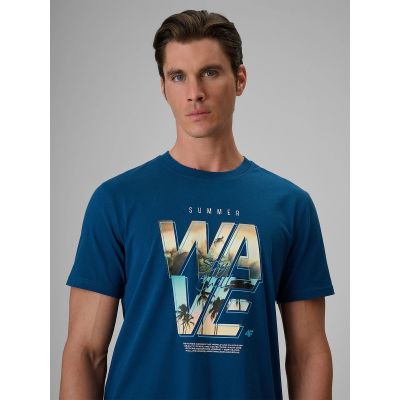 4. T-shirt regular z nadrukiem męski 4F 4FRSS26TTSHM4306-46S