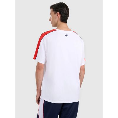 2. T-shirt oversize z nadrukiem męski 4F 4FRAW25TTSHM3227-10S