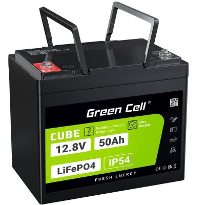 2. GREEN CELL AKUMULATOR LIFEPO4 CUBE 50AH 12V/12.8V 640WH LFPGC12V50AH