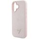 6. Etui Guess Grained Hot Stamp Peony Triangle Logo MagSafe na iPhone 16 - różowe