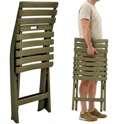 11. ZESTAW 4 KRZESEŁ CATERINGOWYCH SKŁADANYCH  PLASTIKOWYCH ZIELONYCH KOMODO