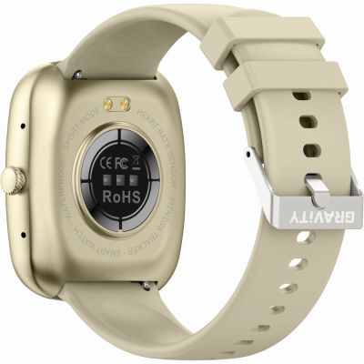 9. Smartwatch Damski GRAVITY GT18-7 Beżowy Pasek Silikonowy + Czarny Pasek