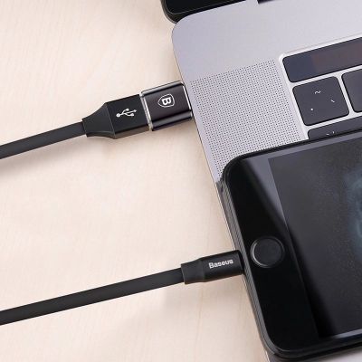 8. Adapter Baseus Mini przejściówka z USB-A na USB-C OTG - czarny