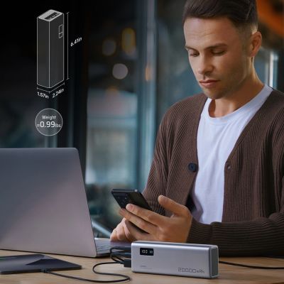 4. Powerbank Cuktech P+Series No.15 150W 20000mAh - szary